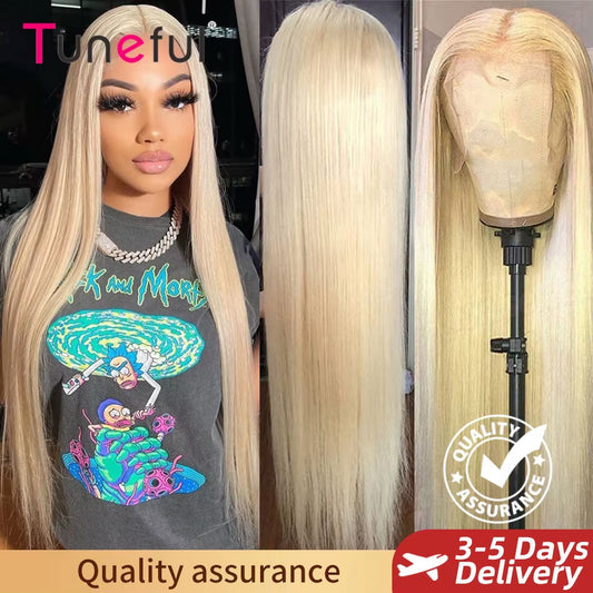 13X6 HD Transparent 613 Blonde Lace Frontal Human Hair Wigs Brazilian Straight Lace Front Human Hair Wigs Can Be Dyed Any Color