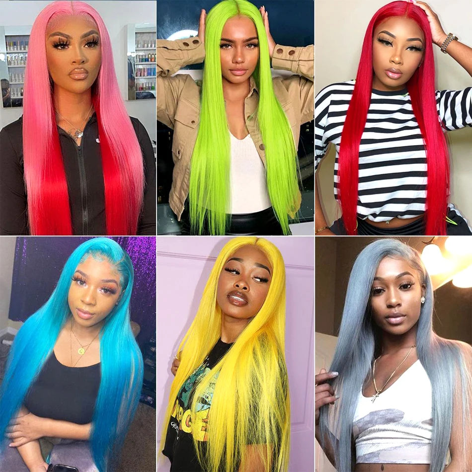 13X6 HD Transparent 613 Blonde Lace Frontal Human Hair Wigs Brazilian Straight Lace Front Human Hair Wigs Can Be Dyed Any Color