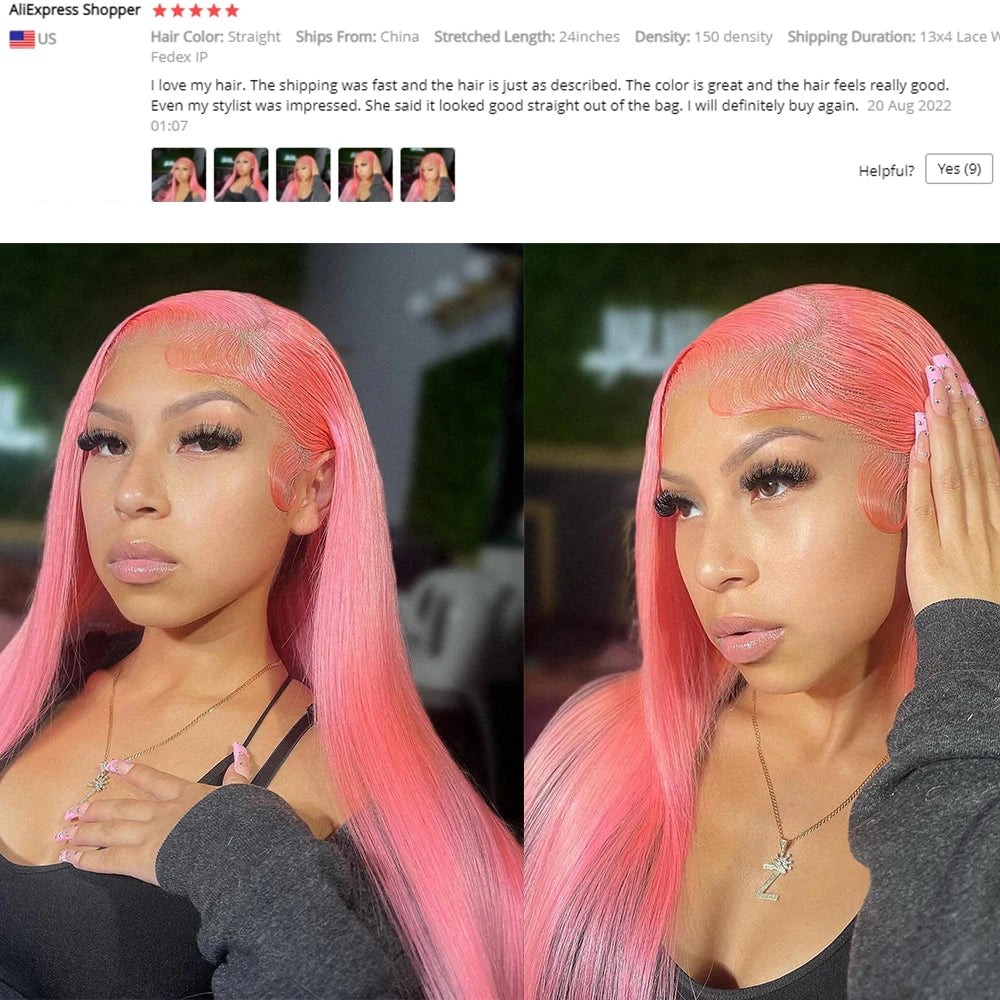 Pink Lace Front Wig Human Hair for Women 13X4 Hd Lace Frontal Wig Brazilian 613 13X6 Colored Straight Lace Front Wigs